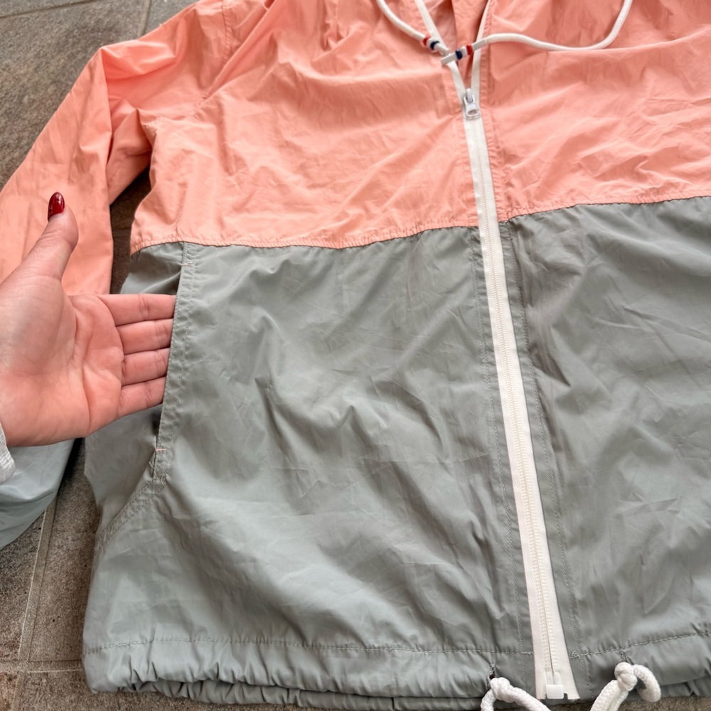 Meaveor Peach and Gray Colorblock Light Weight Rain Windbreaker Jacket Size M - Picture 4 of 8